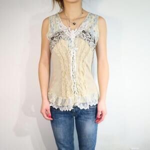 Women's Cream Vests-tanks-cami